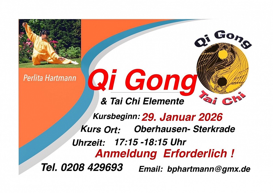 Qi Gong - Tai Ci Elemente Abendkurs 2026 Friedenskirche Oberhausen Sterkrade, Perlita Hartmann