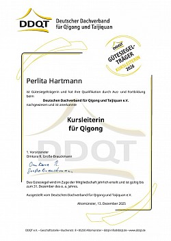 DDQT Gütesiegel Qi Gong Dozentin Qualifizierung