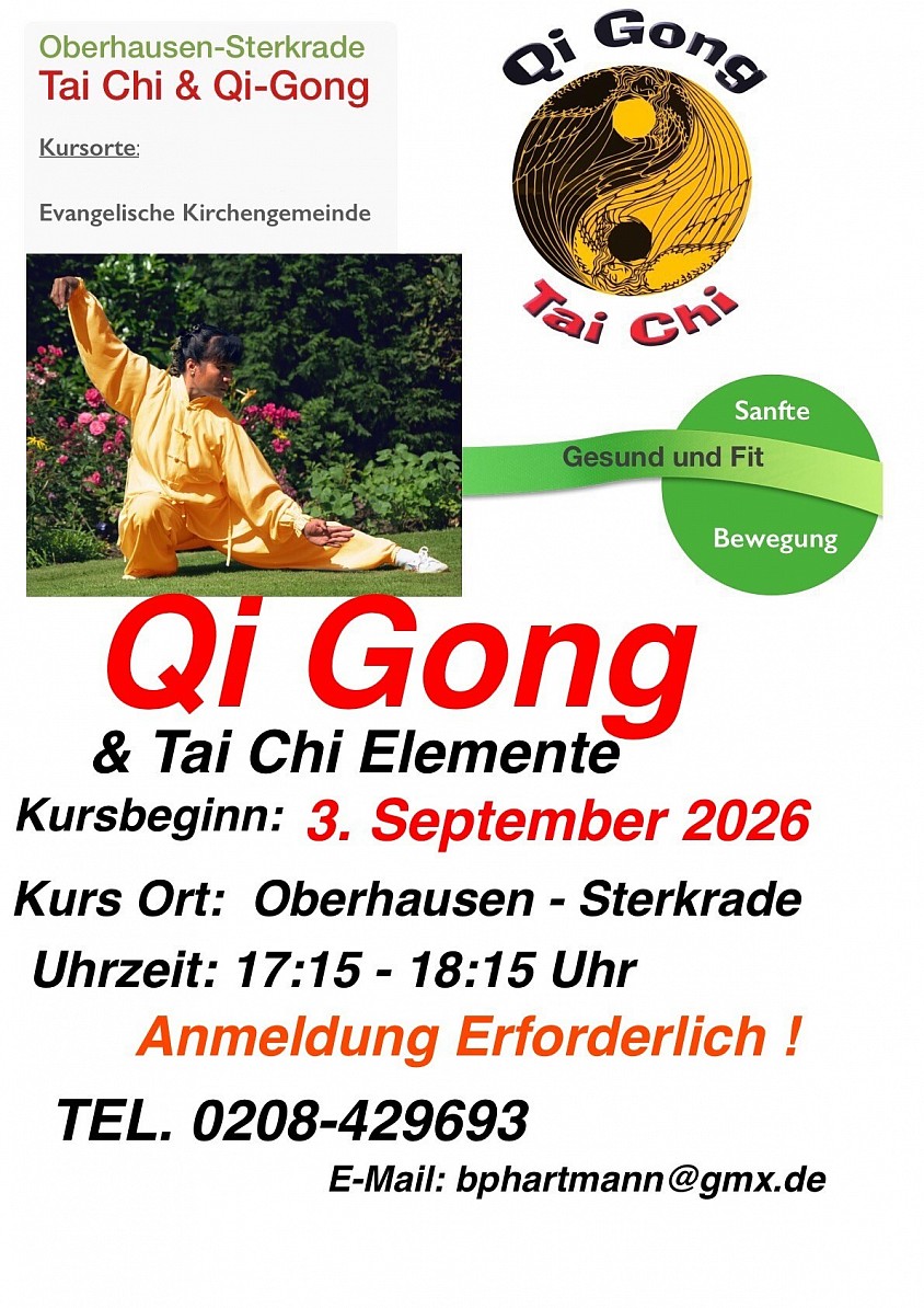 Qi Gong - Tai Chi  Abendkurs 2026 Friedenskirche Oberhausen Sterkrade, Perlita Hartmann