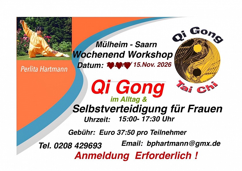 Qigong Selbstverteidigung für Fraue Workshop 2026 in Mülheim-Ruhr mit Perlita Hartmann